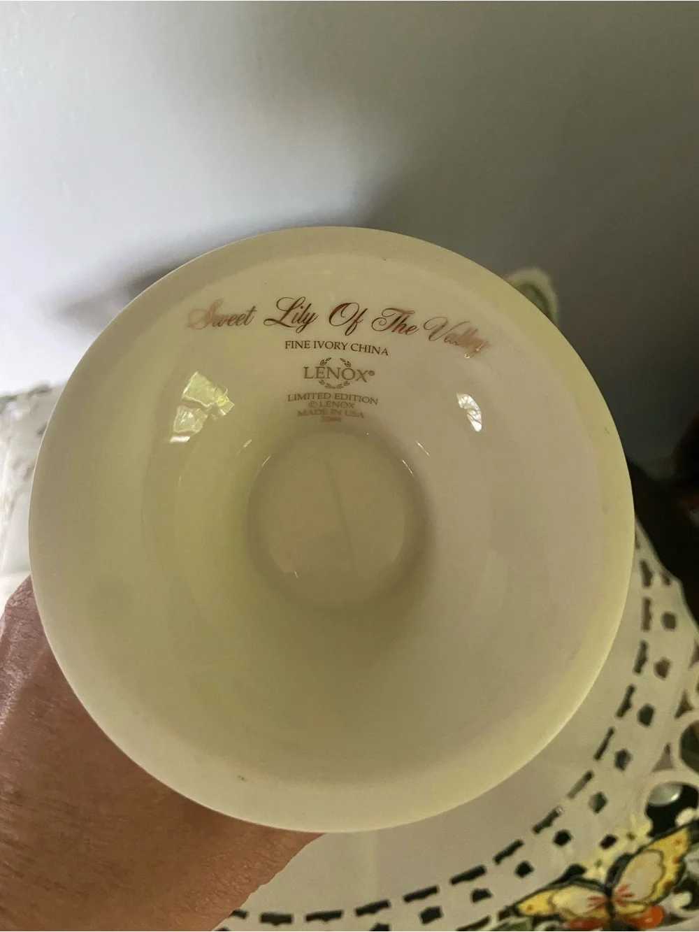 Lenox 8” limited edition 24K gold accent sweet lily of the valley 2004